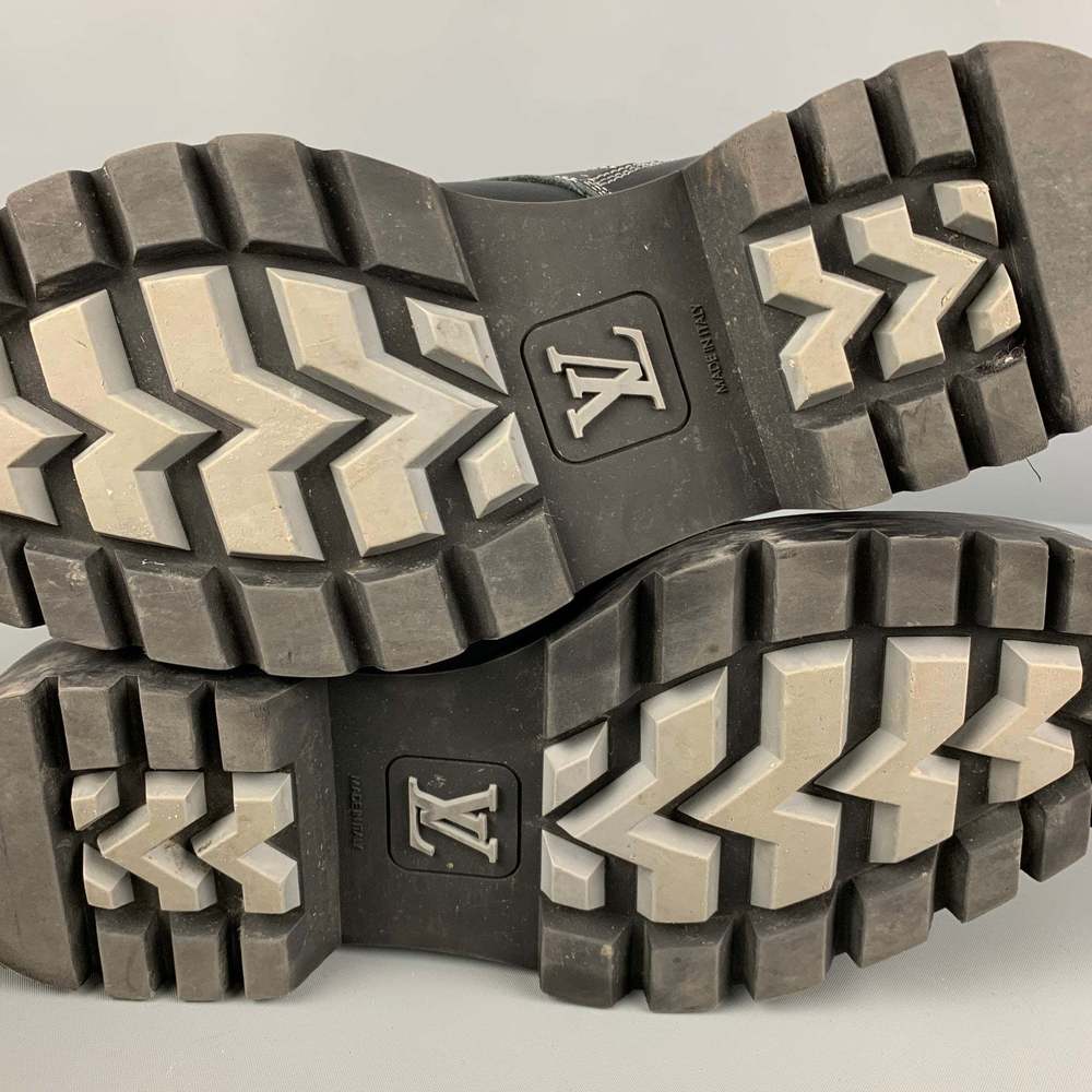 LOUIS VUITTON Black Patches Leather Metropolis Ranger Boots - Picture 8 of 9